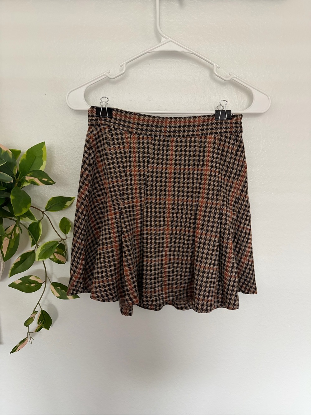 Free People Plaid A-Line Mini Skirt